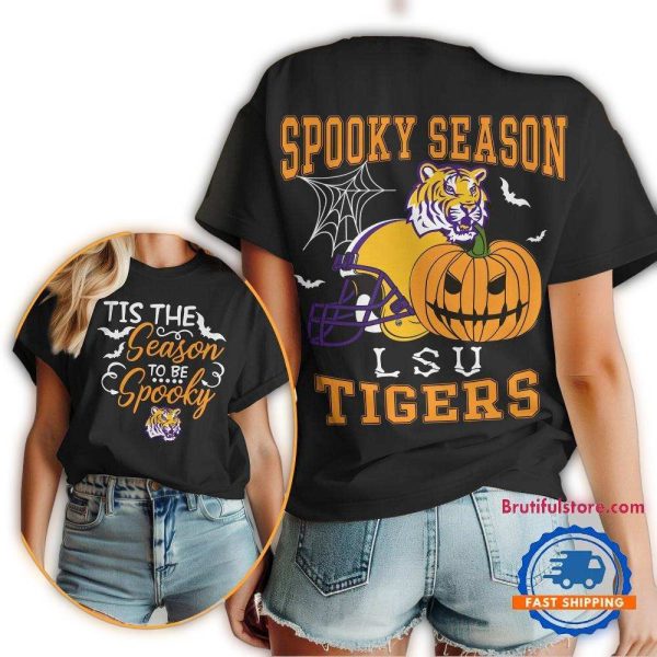 LSU Tigers 2025 NCAA Halloween Spooky Season Vintage T Shirt 1