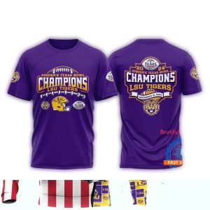 Lsu Tigers 2025 Ncaa Kinders Texas Bowl Champions All-Over Print T-Shirt