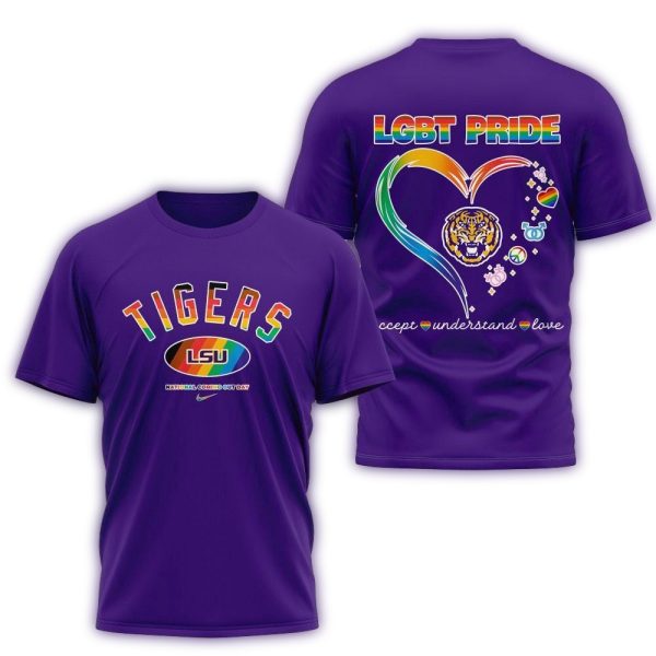 LSU Tigers 2025 NCAA National Coming Out Day LGBT Pride Unisex 3D Shirt 1