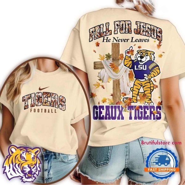 LSU Tigers 2025 NCAA Season Fall For Jesus Unisex 3D Shirt 1