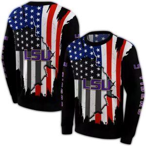 Lsu Tigers American Pride All Over Print Sweatshirt