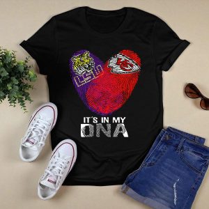 Lsu Tigers Chiefs It's In My Dna Fingerprint Heart T-Shirt