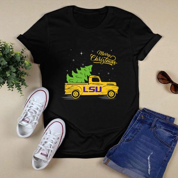 LSU Tigers Christmas Truck Shirt Black 1