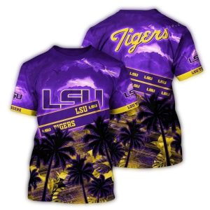 Lsu Tigers Coconut Tropical Summer Vacation All-Over Print T-Shirt