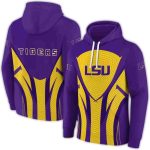 Lsu Tigers Concentric Lines Purple Yellow All Over Print Hoodie