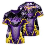 Lsu Tigers Floral Flower Uniform All-Over Print T-Shirt