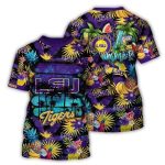 Lsu Tigers Floral Fruit Pattern Tropical All-Over Print T-Shirt