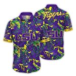Lsu Tigers Floral Leafs Pattern Vintage Hawaiian Shirt