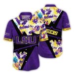 Lsu Tigers Floral Leafs Pineapple Tropical Summer Vacation Hawaiian Shirt