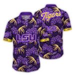 Lsu Tigers Floral Leafs Vintage Pattern Hawaiian Shirt