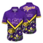 Lsu Tigers Flower Blossom Hawaiian Shirt