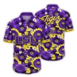 Lsu Tigers Flower Purple Pattern Hawaiian Shirt