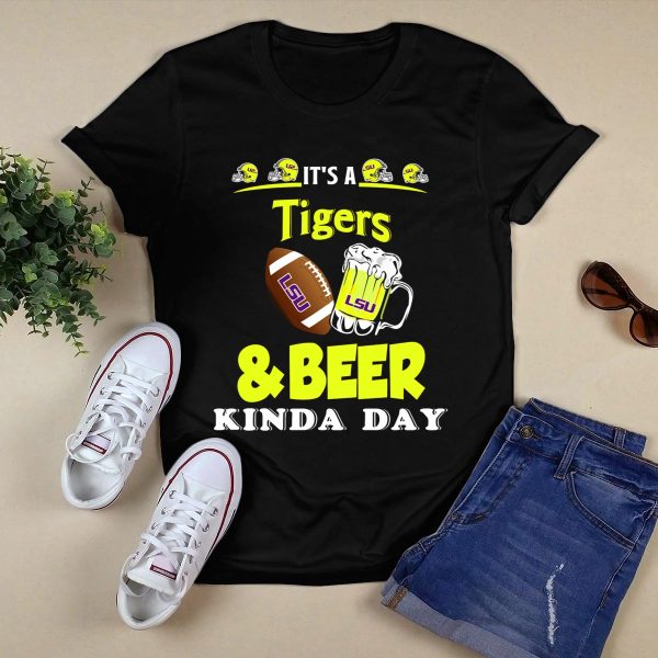 LSU Tigers Football and Beer Celebration Day T Shirt Black 1