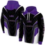 Lsu Tigers Futuristic Pattern Purple Black All Over Print Hoodie