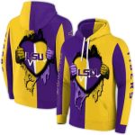 Lsu Tigers Graphic Purple And Yellow All Over Print Hoodie