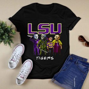 Lsu Tigers Halloween The Slasher Squad Teams Horror Characters T-Shirt