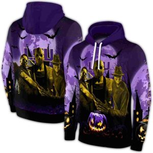 Lsu Tigers Halloween Vibes Purple Black All Over Print Hoodie