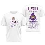 Lsu Tigers Jesus In My Heart White All-Over Print T-Shirt