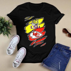 Lsu Tigers Kansas City Chiefs Claw Marks Logo Blend T-Shirt