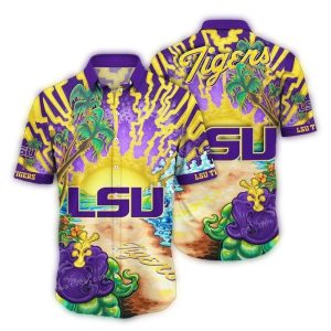 Lsu Tigers Landscape Art Tropical Hawaiian Shirt