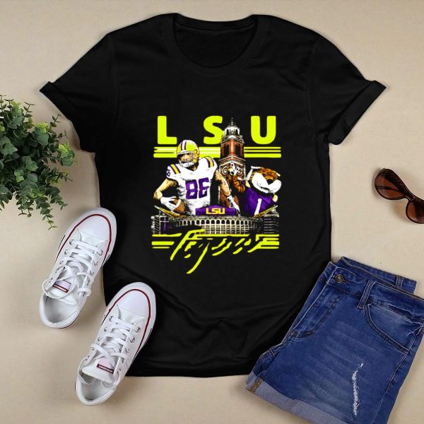 LSU Tigers Mason Taylor 86 Football Tiger Stadium Landmarks T Shirt Black 1