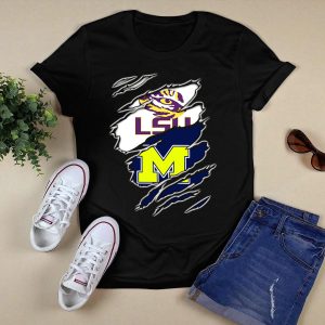 Lsu Tigers Michigan Wolverines Claw Logo Mashup T-Shirt