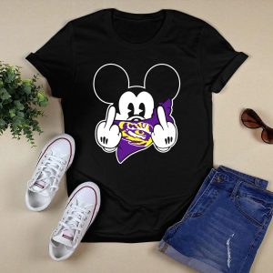 Lsu Tigers Mickey Middle Finger Bandana T-Shirt