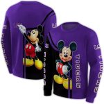 Lsu Tigers Mickey Mouse Purple Black All Over Print Sweatshirt