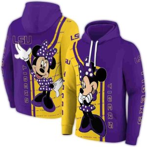 Lsu Tigers Minnie Mouse Purple All Over Print Hoodie