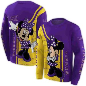 Lsu Tigers Minnie Mouse Purple All Over Print Sweatshirt