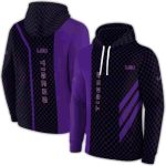 Lsu Tigers Monogram Pattern Purple All Over Print Hoodie