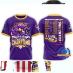 Lsu Tigers Ncaa Mens College World Series Champions 2025 New All-Over Print T-Shirt