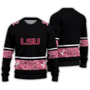 Lsu Tigers Pink Ribbon Black Pink Ugly Sweater