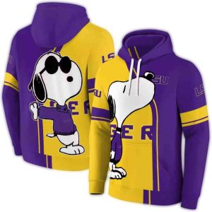 Lsu Tigers Playful Snoopy Purple All Over Print Hoodie