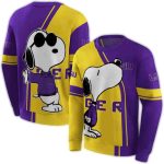 Lsu Tigers Playful Snoopy Purple All Over Print Sweatshirt