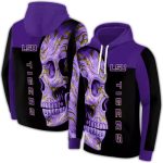 Lsu Tigers Skull Motif Purple Black All Over Print Hoodie