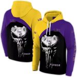 Lsu Tigers Skull Punisher Purple Black And Yellow All Over Print Hoodie