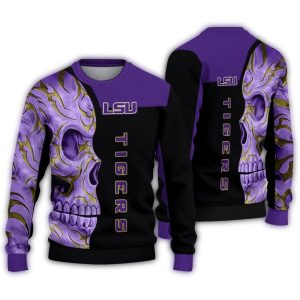 Lsu Tigers Skull Swirl Ugly Sweater