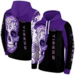 Lsu Tigers Sugar Skull Purple Black All Over Print Hoodie