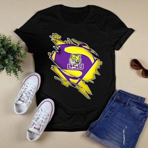 Lsu Tigers Superman Logo Rip T-Shirt