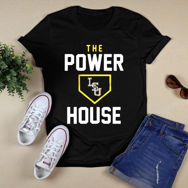 LSU Tigers The Powerhouse Baseball T Shirt Black 1