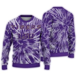 Lsu Tigers Tie Dye Pattern Ugly Sweater