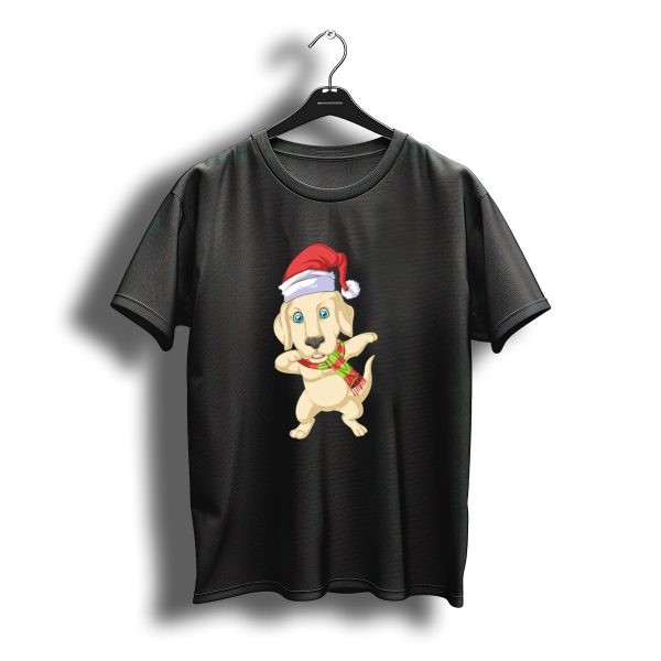 Labrador Dabbing Christmas Santa Hat Festive Scarf T Shirt t shirt 1