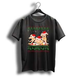 Labrador Retriever Christmas Santa Hat Reindeer Snowflakes Ornaments T Shirt
