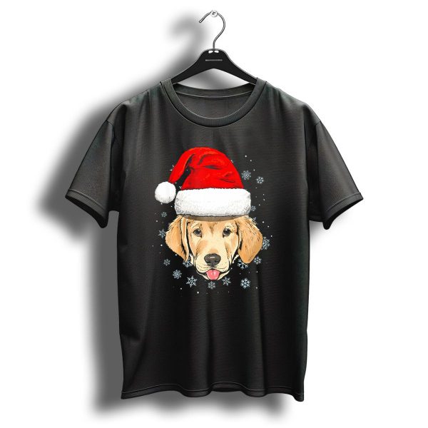 Labrador Retriever Christmas Santa Hat Snowflakes T Shirt 1 t shirt 1