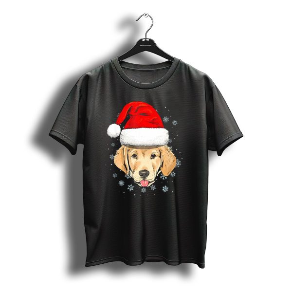 Labrador Retriever Christmas Santa Hat Snowflakes T Shirt t shirt 1
