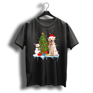Labrador Retriever Santa Hat Christmas Tree Snowman Lights T Shirt