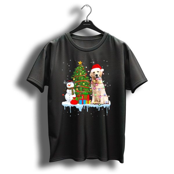 Labrador Retriever Santa Hat Christmas Tree Snowman Lights T Shirt 1 t shirt 1
