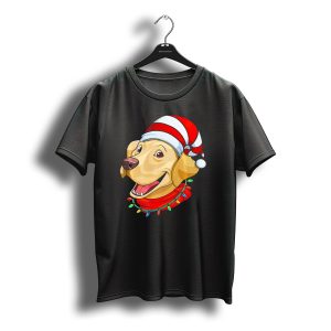 Labrador Retriever With Santa Hat And Christmas Lights T-Shirt