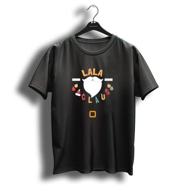 Lala Claus Santa Outfit Cute Christmas Beard Belt Ornaments T Shirt 1 t shirt 1